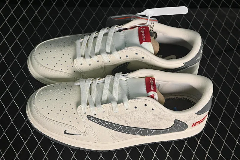 All categories Air Jordan Jordan series basketball shoes Air Jordan 1 Low High-end customized low-top sneakers Travis Scott x Fragment Design x Air Jordan 1 Low OG SP AJ1 Joe 1 Supreme co-branded off-white dark flower low-top cultural casual sneakers XS2025-050
